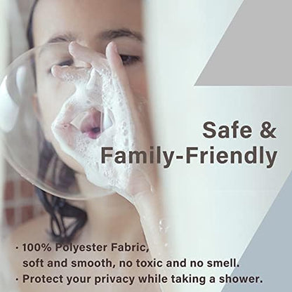Mid Century Beige Stall Shower Curtain with Hooks 36x72 Inch