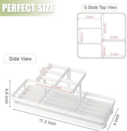 Toothbrush Holders Toothpaste Organizer Bathroom Accessories, White