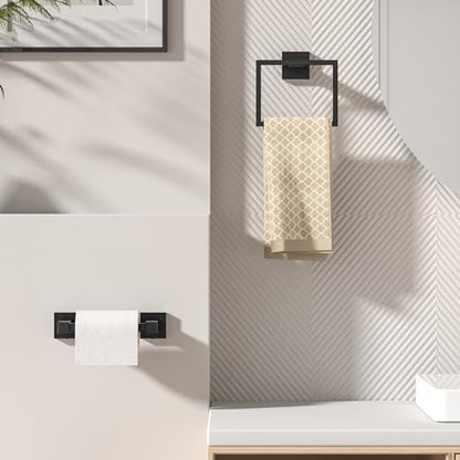 FORIOUS Toilet Paper Holder and Towel Ring Set, Bathroom Accessories Set