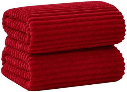 2 Piece Bath Sheets, 40"x80" Microfiber Bath Towels, Red