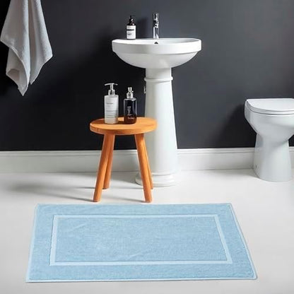 HILLFAIR 900 GSM 100% Cotton Floor Towels - 2 Piece Towels Set - Ocean Blue