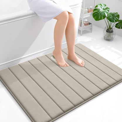OLANLY Memory Foam Large Bath Mat 40x32, Super Soft Absorbent Bathroom Rugs
