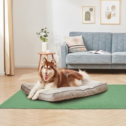 ZALL Sage Green Waffle Bath Mat,Super Absorbent Non Slip Bathroom Rug, 17x24inch, Machine Washable Ultra Soft Floor Mats