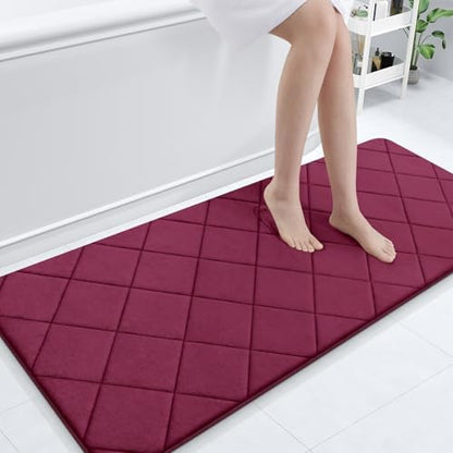 OLANLY Memory Foam Bath Mat 70x24, Ultra Soft and Absorbent Bathroom Rugs