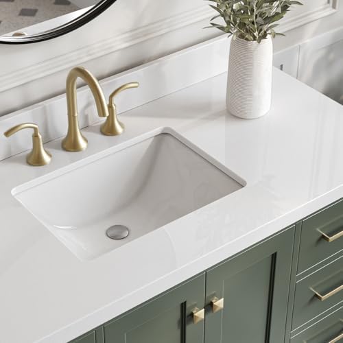 Ariel Cambridge 49 Inch Single Rectangle Sink Vanity With White Quartz Countertop In Vintage Sage Green