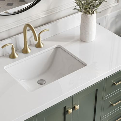 Ariel Cambridge 49 Inch Single Rectangle Sink Vanity With White Quartz Countertop In Vintage Sage Green