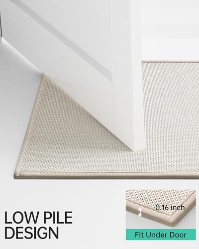 Mecko 16"x24" Bath Mat, Absorbent Quick Dry Bathroom Floor Mats Oatmeal
