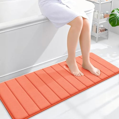 OLANLY Memory Foam Long Bathroom Rugs Runner 47x17, Super Soft Absorbent