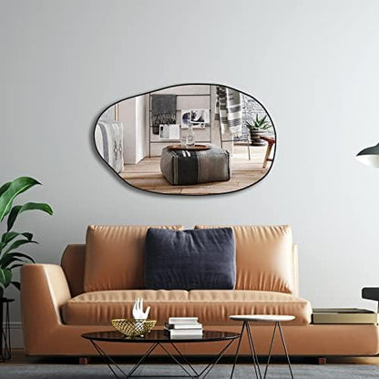 Irregular Asymmetrical Mirror Wall Mounted, Unique Vanity Mirror,Shaped Dressing Mirror Decorative for Living Room, Bathroom, Bedroom, Entryway Wall Decor, 33.5"×20.5"