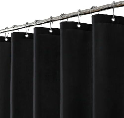 eachope Waterproof Fabric Shower Curtain Liner,72x72 Inch Black,1 Pack
