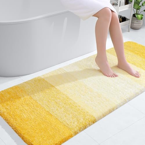 OLANLY Bathroom Runner Rug 54x24, Extra Soft Absorbent Microfiber Bath Rugs