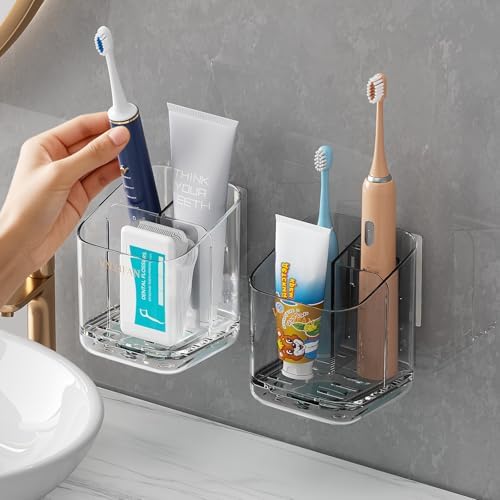 3 Slots Detachable Toothbrush Holders Wall Mounted for Bathrooms