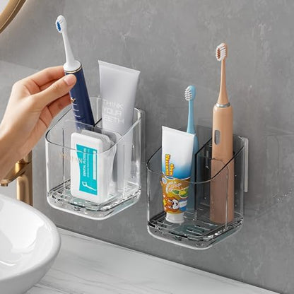3 Slots Detachable Toothbrush Holders Wall Mounted for Bathrooms