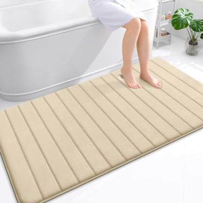 OLANLY Memory Foam Large Bath Mat 59x34, Super Soft Absorbent Bathroom Rugs