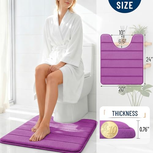 OLANLY Memory Foam Toilet Rugs U Shaped 24x20, Super Soft and Absorbent
