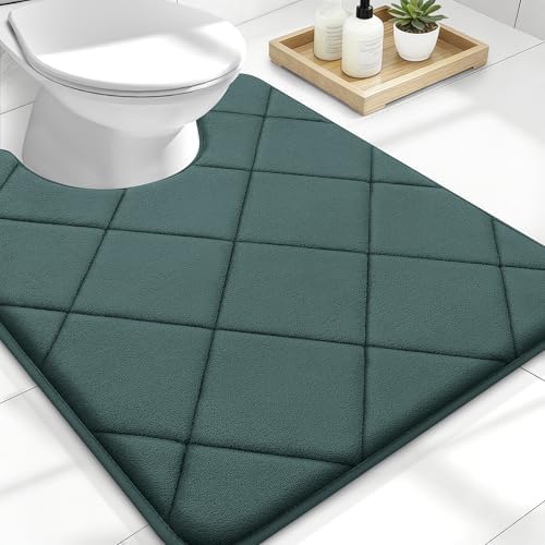 OLANLY Memory Foam Toilet Rugs U-Shaped 24x20, Ultra Soft and Absorbent