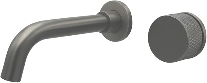 Faucet Wall Mounted Bathroom Faucet Swivel Spout Single Handle Brass Basin Sink tap with Hot Cold Water Mixed(Gray) Faucet