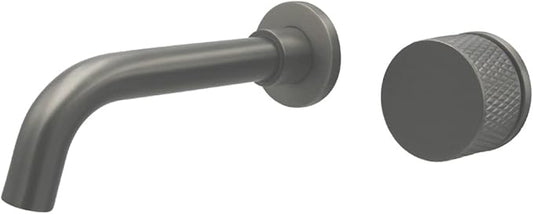 Faucet Wall Mounted Bathroom Faucet Swivel Spout Single Handle Brass Basin Sink tap with Hot Cold Water Mixed(Gray) Faucet