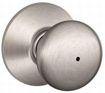 Schlage F40 PLY 619 Plymouth Door Knob, Bed & Bath Privacy Lock, Satin Nickel