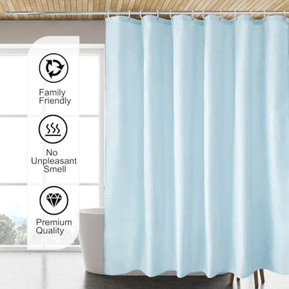 LLSCL Fabric Shower Curtain Liner with Magnets, Waterproof Hotel Quality, 72 x 72 Machine Washable