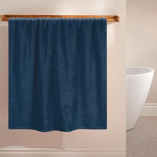 MyOwn Ultra Soft 2 Pack Oversized Bath Towel Set 28x55 inch, Cotton Large Bath Towels, Highly Absorbant Compact Quickdry & Lightweight Towel, Ideal for Gym Travel Camp Pool - Mineral Blue
