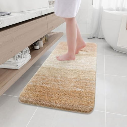 Arotive Microfiber Bathroom Rugs, Shaggy Soft Absorbent Bath Rug, 47x17