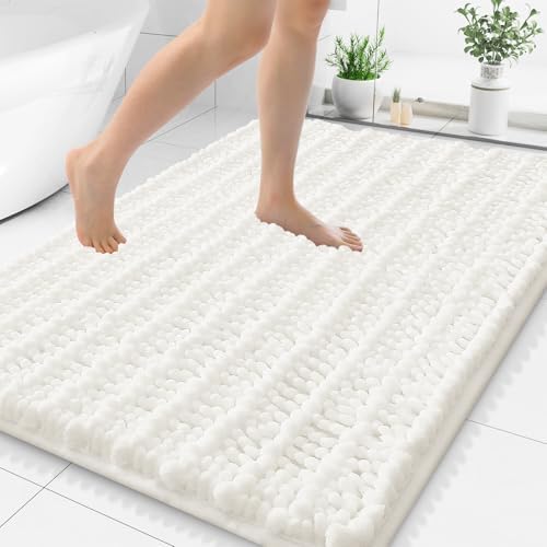 Smiry Bathroom Rugs 48X32, Extra Soft Rubber Backing Chenille Bath Mats