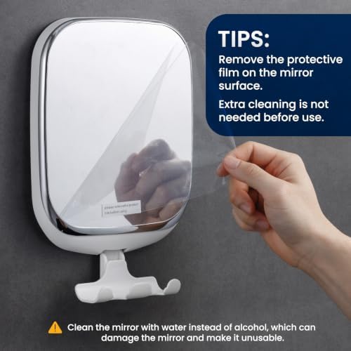 TAILI Shower Mirror Fogless for Shaving,Fogless Mirror Suction Wall Mounted