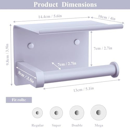 Toilet Paper Holder with Shelf Wall Mounted Toilet Paper Roll Dispenser