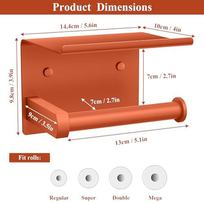 Toilet Paper Holder with Shelf Wall Mounted Toilet Paper Roll Dispenser