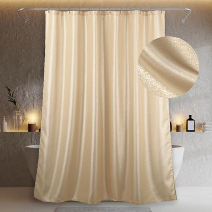 Champagne Gold Glitter Shower Curtain: Waterproof Washable, 96Lx72W