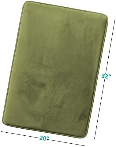 Clara Clark Bathroom Rugs, Velvet Memory Foam Bath Mat, Non-Slip, Machine Washable Bath Rugs - Dries Quickly, Ultra Soft Plush Bath Mats for Bathroom, 20 x 32, Sage Green