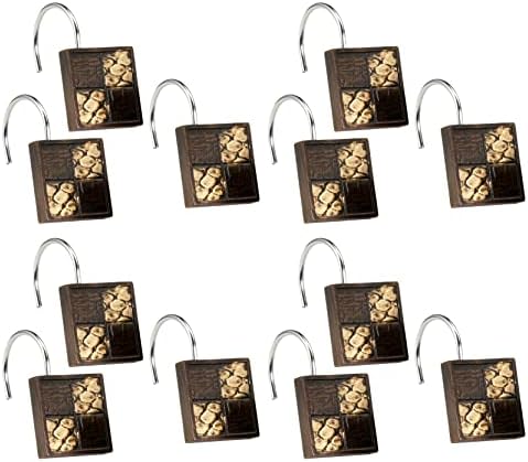 Zahari Home 13pc Zambia Animal Shower Curtain Set & Hooks - Classic Fabric Shower Curtain - Unique Western Country Design