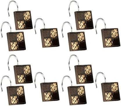 Zahari Home 13pc Zambia Animal Shower Curtain Set & Hooks - Classic Fabric Shower Curtain - Unique Western Country Design