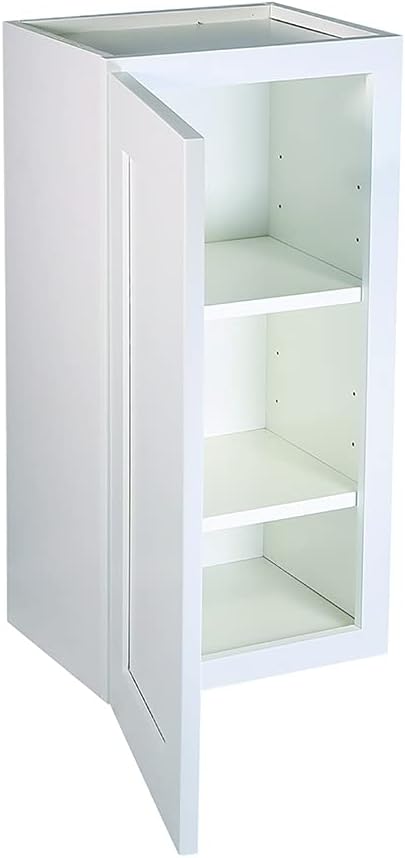 Design House Brookings Shaker Fully Assembled Wall Kitchen Cabinet W1230, 12 W x 12 D x 30 H, Painted White, Solid Wood, Design House, 613489
