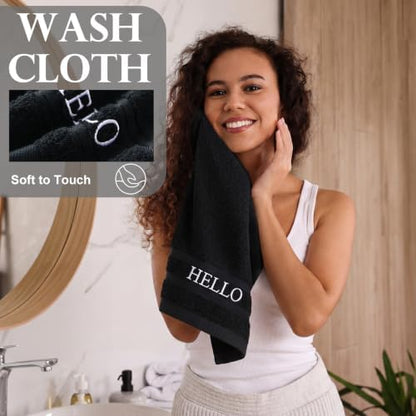 Hahafelt Decorative Bathroom Towel Set,Neutral, Hello Sweet Cheeks