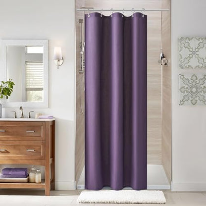 Naturoom Linen Shower Curtain 36x72 Inch for Bathroom Purple 1 Panel