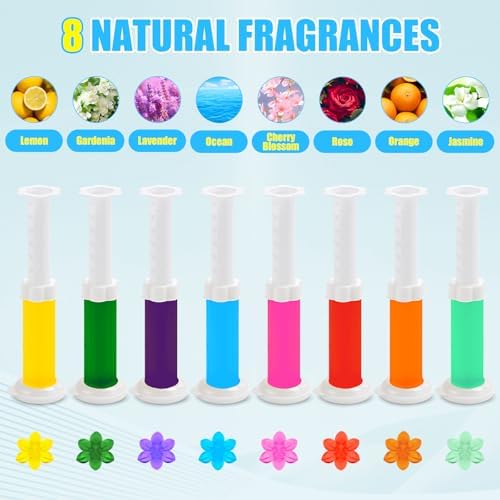 16 Pack Toilet Gel Stamp, 192 Stamps, Flowers Shaped,Toilet Bowl Cleaners