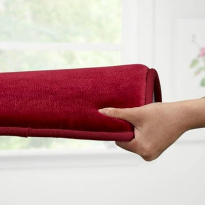 Memory Foam Bath Mat Non Slip Absorbent Super Cozy Velvet Bathroom Rug Carpet (60 inches X 24 inches, Red)