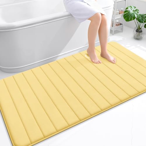 OLANLY Memory Foam Large Bath Mat 59x34, Super Soft Absorbent Bathroom Rugs