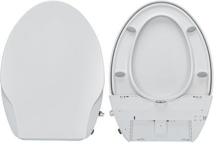 Non-Electric Bidet Toilet Seat, Elongated Fit with Quiet-Close Lid, Dual Nozzles for Rear & Feminine Wash, Easy DIY Installation