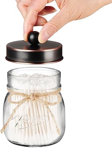 Amolliar Mason Jar Bathroom Accessories Set 4 Pcs, Oil Rubbed Bronze