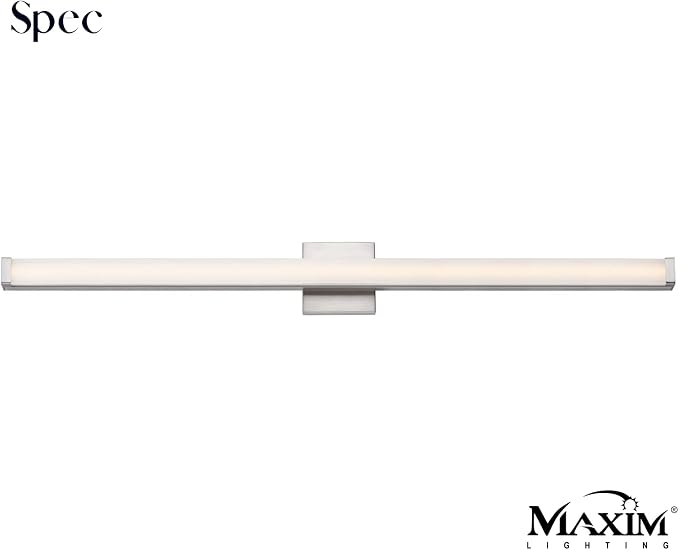 Maxim Lighting Spec Vanity 48" 1-Light Bath Vanity Light | Satin Nickel Aluminum Finish | Pmma Acrylic Shade | Contemporary Indoor Light Fixture | Ideal for Bathrooms & Powder Rooms | 52008SN