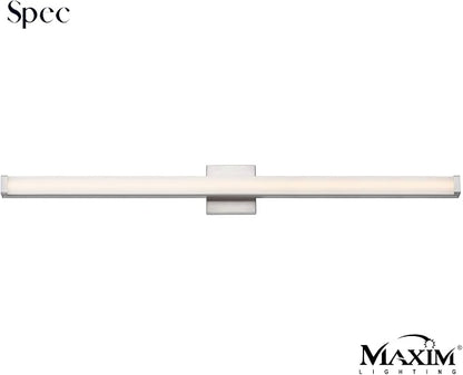 Maxim Lighting Spec Vanity 48" 1-Light Bath Vanity Light | Satin Nickel Aluminum Finish | Pmma Acrylic Shade | Contemporary Indoor Light Fixture | Ideal for Bathrooms & Powder Rooms | 52008SN