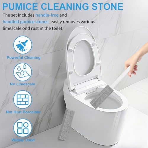 4 Packs Pumice Stone Toilet Bowl Cleaner, Pumice Stone for Cleaning, Powerfully Cleans Hard Water Rings, for Cleaning Toilets, Bathtubs, Grills, Swimming Pools, Sinks