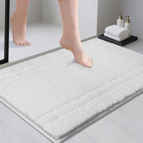 PURRUGS Bathroom Rug, Bath Mat, 24" x 36", White