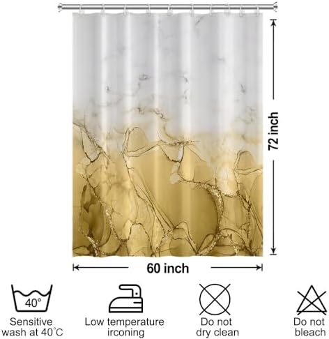 Yellow Marble RV Stall Waterproof Shower Curtain 60x72 inches