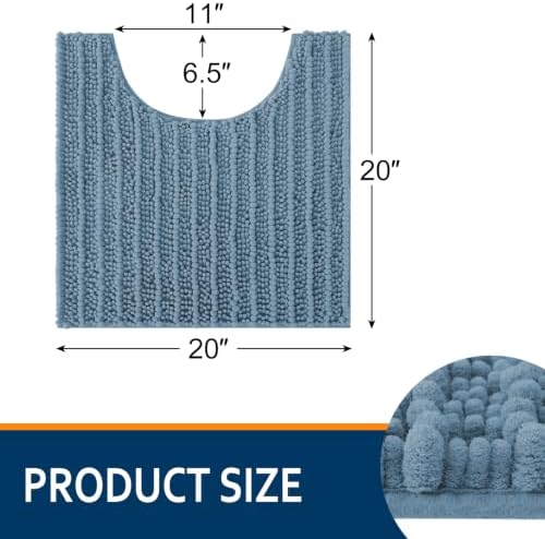 Smiry Bathroom Toilet Rugs U Shaped 20X20, Chenille Bath mats for Toilet