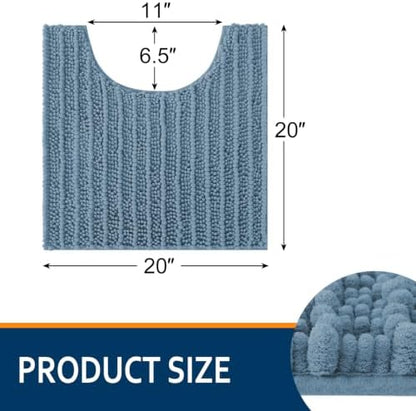 Smiry Bathroom Toilet Rugs U Shaped 20X20, Chenille Bath mats for Toilet