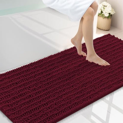 Smiry Bathroom Rugs 59X24, Extra Soft Rubber Backing Chenille Bath Mats